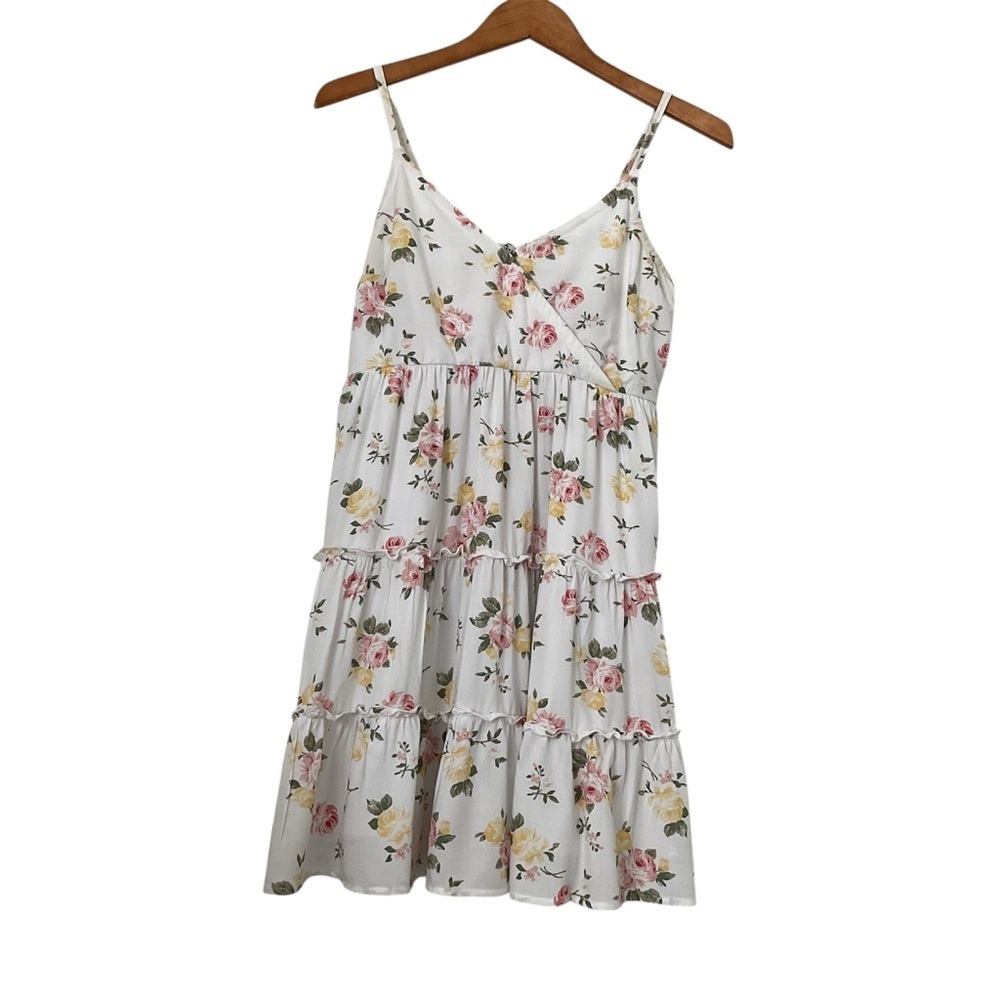 Hollister Women’s  Babydoll Dress Sz M Floral Mini Tiered Festival Concert Boho